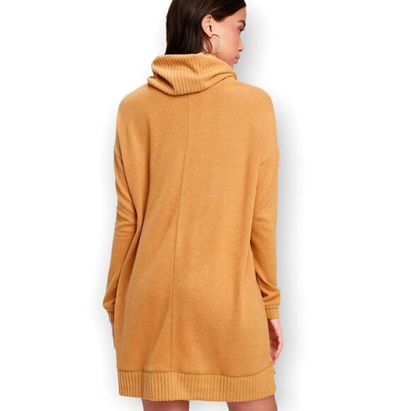NWT Autumn Daze Camel Cowl Neck Long Sleeve Sweater Dress - Picture 3 of 6